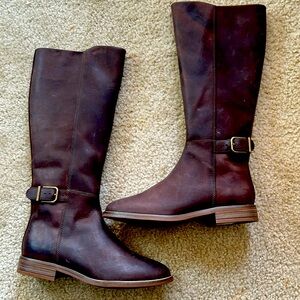 Clarks Tall boots brown 6.5 W leather